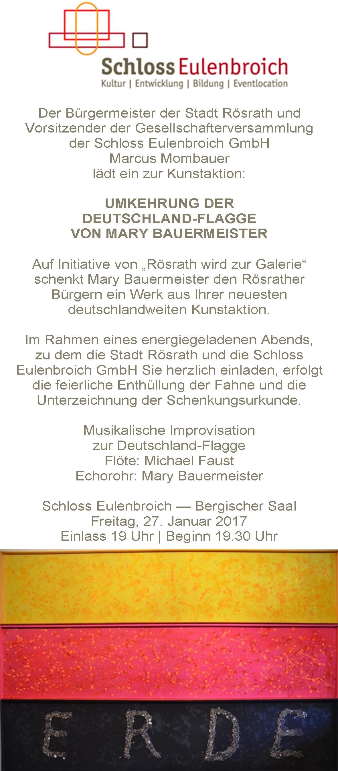 Einladung zur Kunstaktion von Mary Bauermeister am 27